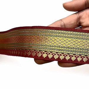golden zari weaving border for suit designer lehenga saree border amp dupatta  suitable for home furnishing crafting etc 9-meter 15in maroon