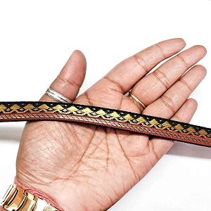 golden zari weaving border for suit designer lehenga saree border amp dupatta  suitable for home furnishing crafting etc 9-meter 05in black