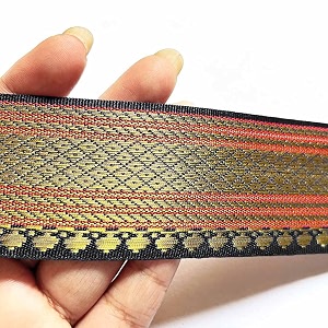 golden zari weaving border for suit designer lehenga saree border amp dupatta  suitable for home furnishing crafting etc 9-meter 1in black