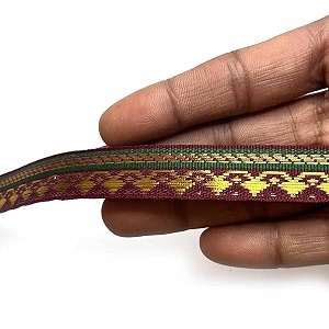 golden zari weaving border for suit designer lehenga saree border amp dupatta  suitable for home furnishing crafting etc 9-meter 05in maroon