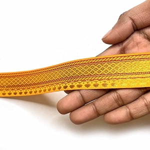 golden zari weaving border for suit designer lehenga saree border amp dupatta  suitable for home furnishing crafting etc 9-meter 1in yellow