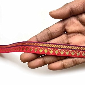 golden zari weaving border for suit designer lehenga saree border amp dupatta  suitable for home furnishing crafting etc 9-meter 05in pink