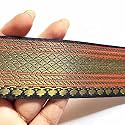 Golden Zari Weaving Border for Suit, Designer Lehenga, Saree Border &amp; Dupatta | Suitable for Home Furnishing, Crafting, etc 9-Meter (1.5IN, Black)