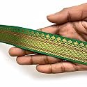 Golden Zari Weaving Border for Suit, Designer Lehenga, Saree Border &amp; Dupatta | Suitable for Home Furnishing, Crafting, etc 9-Meter (1IN, Green)