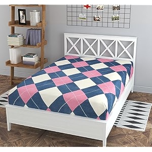 180 tc small floral printed single bedsheet cotton without pillow cover  breathable amp wrinkle free queen size bedsheet single bed size 60 x 90 inch aqua green white