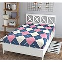 180 TC Small Floral Printed Single Bedsheet Cotton Without Pillow Cover | Breathable &amp; Wrinkle Free Queen Size Bedsheet Single Bed (Size 60 x 90 Inch) (Aqua Green White)