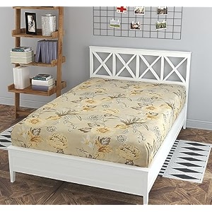 180 tc small floral printed single bedsheet cotton without pillow cover  breathable amp wrinkle free queen size bedsheet single bed size 60 x 90 inch aqua green white