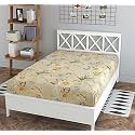 180 TC Small Floral Printed Single Bedsheet Cotton Without Pillow Cover | Breathable &amp; Wrinkle Free Queen Size Bedsheet Single Bed (Size 60 x 90 Inch) (Aqua Green White)