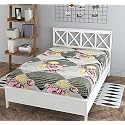180 TC N Mix Floral Printed Single Bedsheet Cotton Without Pillow Cover | Breathable &amp; Wrinkle Free Queen Size Bedsheet Single Bed (Size 60 x 90 Inch) (Multicolor)
