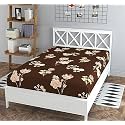 180 TC Small Floral Printed Single Bedsheet Cotton Without Pillow Cover | Breathable &amp; Wrinkle Free Queen Size Bedsheet Single Bed (Size 60 x 90 Inch) (Aqua Green White)
