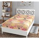 180 TC Small Floral Printed Single Bedsheet Cotton Without Pillow Cover | Breathable &amp; Wrinkle Free Queen Size Bedsheet Single Bed (Size 60 x 90 Inch) (Aqua Green White)