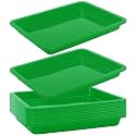 Craft Tray,24 Pack Art Trays for Kids Plastic Activity Trays Stackable Craft Trays,Shallow Craft Storage Organizer, DIY Project & Painting Tray,Art Supplies,9.45 x 7.1 x 0.98 Inch (Green)