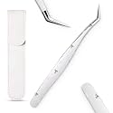 Craft Tweezers, Precision Tweezer with Leather Pouch for Stickers