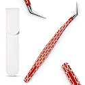 Craft Tweezers, Precision Tweezers with Leather Pouch for Stickers