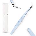 Craft Tweezers, Precision Tweezers with Leather Pouch for Stickers