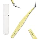 Craft Tweezers, Precision Tweezers for Stickers with Pouch Yellow