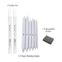Craftacious Art 2Pc White Pen(0.8MM), Paper Blending Stump & Kneadable Eraser; Drawing Tools