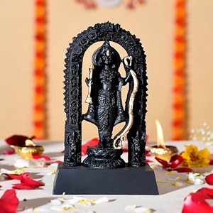craftam polyresin ram lalla idolshree ram lala ayodhya murti statue for home temple mandir pooja black decorative gift for diwali amp religious decorblack7 inch