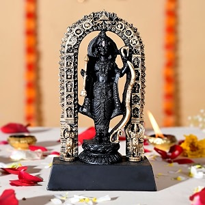 craftam polyresin ram lalla idolshree ram lala ayodhya murti statue for home temple mandir pooja decorative gift for diwali amp religious decorgold7 inch