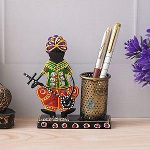 rajasthani vintage musician showpiece handcrafted pen stand holder for office table study table workdesk amp pen stand for gifting amp decoration items for home best for return gifts