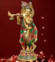 Craftcart Krishna Brass Idol Statue Murti 