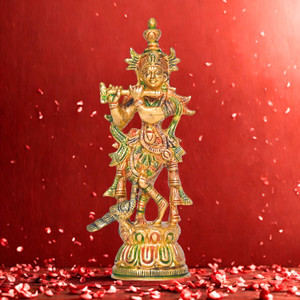 Craftcart Krishna Multicolor 17 CM Decorative Showpiece