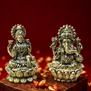 Craftcart Lakshmi Ganesh Brass Idol Wax