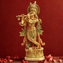 Craftcart Lord Krishna Brass Idol Premium