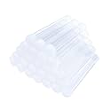 Craftdady Clear Plastic Tube Bead Chunky Bamboo Tube Beads 100Pcs Transparent Storage Test Tubes with Caps 78x13mm (3.07x0.5 inch)