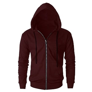 Mens Fleece Banded Collar Sweatshirt CI-FULL-CHAIN-WINE-S Wine