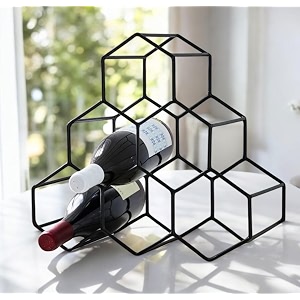 metal wine rack holder 6 bottle table top wine storage rack countertop whiskey organizer for bar pub amp room rack black large