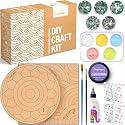 Craftinger Large Lippan Art Kit (12 Inch or 30 cm) - DIY Decor with Pre-Marked MDF Shapes, Acrylic Colors, and Mirrors,Multicolor