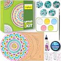 Craftinger Pro Lippan Art Kit 8 Inch For DIY Decor With Pre-Marked MDF Shapes, Acrylic Colors, And Mirrors,Multicolor