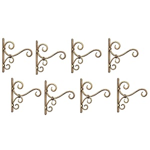 craftize mstore wall brackets hanging planter hooks for bird feeders wind chimes lantern outdoor indoor home decor balcony golden color classic-8