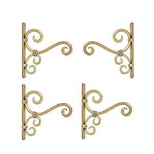 craftize mstore wall brackets hanging planter hooks for bird feeders wind chimes lantern outdoor indoor home decor balcony golden color classic-4