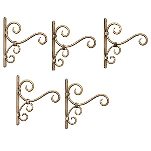 craftize mstore wall brackets hanging planter hooks for bird feeders wind chimes lantern outdoor indoor home decor balcony golden color classic-5