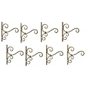 Craftize Mstore Wall Brackets Hanging Planter Hooks for Bird Feeders Wind Chimes Lantern Outdoor Indoor Home Decor Balcony, Golden Color (Classic-8)