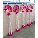Handmade Wall Decor Lotus with Hangings for Home Decor,Diwali Decor,Wedding and All Festival Decor | Lotus Hangings for Home Decoration (Multi)