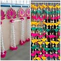 Handmade Wall Decor Lotus with Hangings for Home Decor,Diwali Decor,Wedding and All Festival Decor | Lotus Hangings for Home Decoration (Felt with RAJNI)