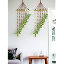 Handmade Wall Decor Lotus with Hangings for Home Decor,Diwali Decor,Wedding and All Festival Decor | Lotus Hangings for Home Decoration (Green)