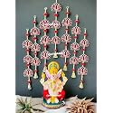 Handmade Wall Decor Lotus with Hangings for Home Decor,Diwali Decor,Wedding and All Festival Decor | Lotus Hangings for Home Decoration (LOTUSLINEBELL)