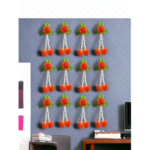 handmade wall decor lotus with hangings for home decordiwali decorwedding and all festival decor  lotus hangings for home decoration orange 12