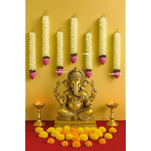 handmade wall decor lotus with hangings for home decordiwali decorwedding and all festival decor  lotus hangings for home decoration white