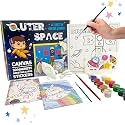 Craftopedia DIY 4 in 1 Canvas Painting Art &amp; Craft Set with 3D Magnets, Greeting Cards, Stickers | Boys &amp; Girls Age 4,5,6,7+ | (Outer Space)