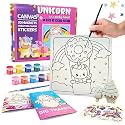 Craftopedia Diy 4 In 1 Canvas Painting Art &amp; Craft Set With 3D Magnets, Greeting Cards, Stickers | Boys &amp; Girls Age 4,5,6,7+ | (Unicorns In Candyland), Multicolor