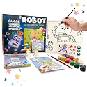 Craftopedia DIY 4 in 1 Canvas Painting Art &amp; Craft Set with 3D Magnets, Greeting Cards, Stickers | Boys &amp; Girls Age 4,5,6,7+ | (Robot)