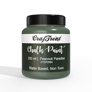 craftreat chocolate chip 250ml - chalk paint for wood furniture wall home decor glass diy craft - matte acrylic multi surface paint