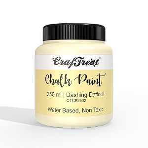 craftreat dashing daffodil chalk matte acrylic multi surface paint 250 ml - multi surface paint for wood furniture wall home decor glass diy craft