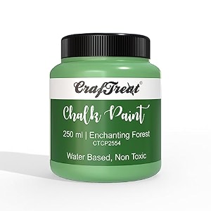 craftreat enchanting forest 250 ml - chalk paint for wood furniture wall home decor glass diy craft - matte acrylic multi surface paint