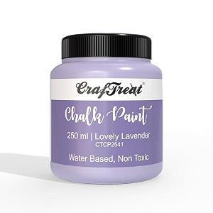 craftreat lovely lavender 250ml - chalk paint for wood furniturewall home decor glass diy craft - matte acrylic multi surface paint - 250 ml